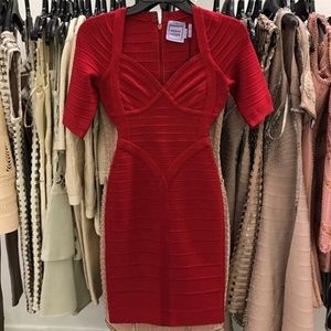 Herve Leger Red bandage dress xs